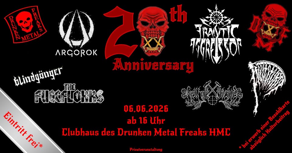 Drunken Metal Freaks HMC – 20th Anniversary Party